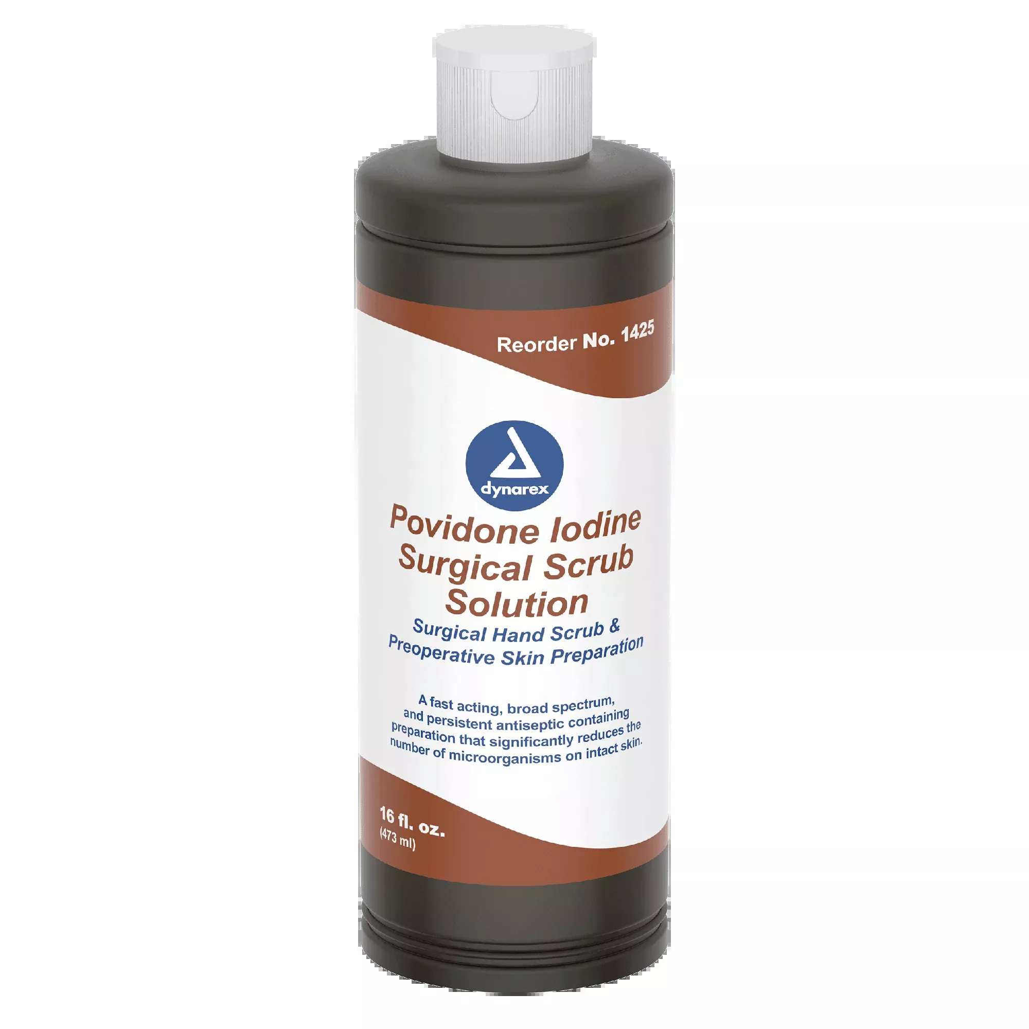 Dynarex Povidone Iodine Scrub Solution, 16 oz. Bottle - 24bot/case (24 Count)