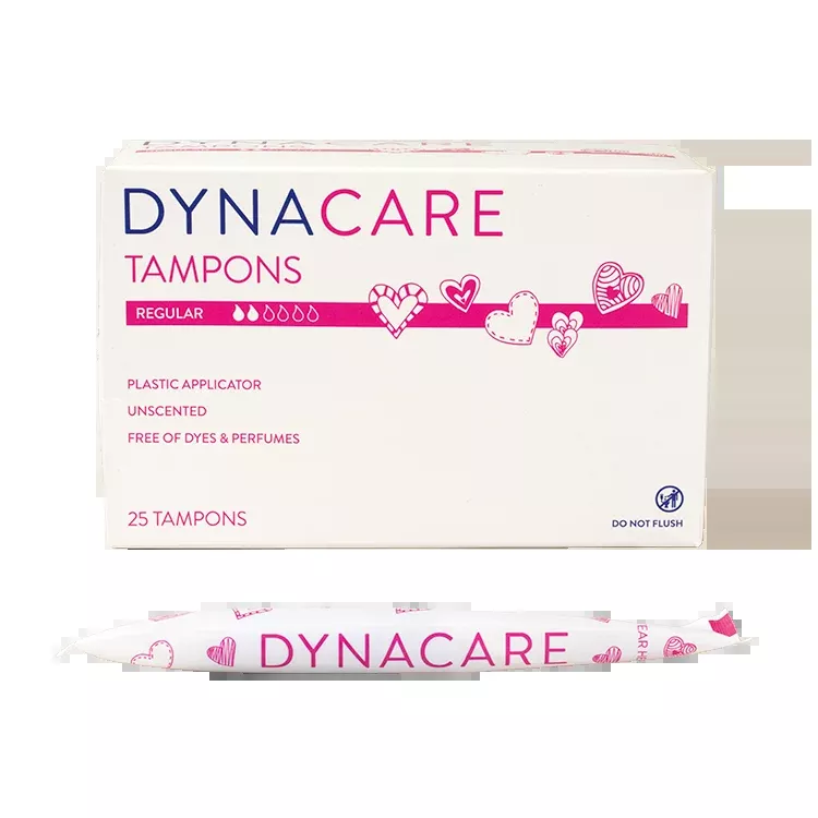 Dynarex Regular Tampons Plastic Applicator, 6-9gr absorbency, 25ea/bx, 9bxs/case (225 Count)