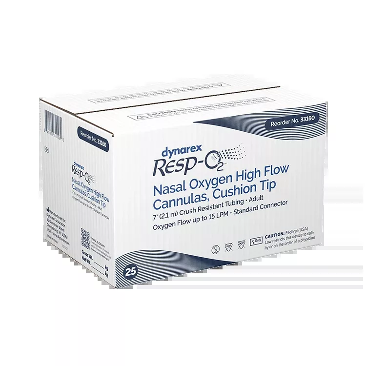 Dynarex Resp-O2 Nasal Oxygen High Flow Cannula Cushion Tip (25 Count)
