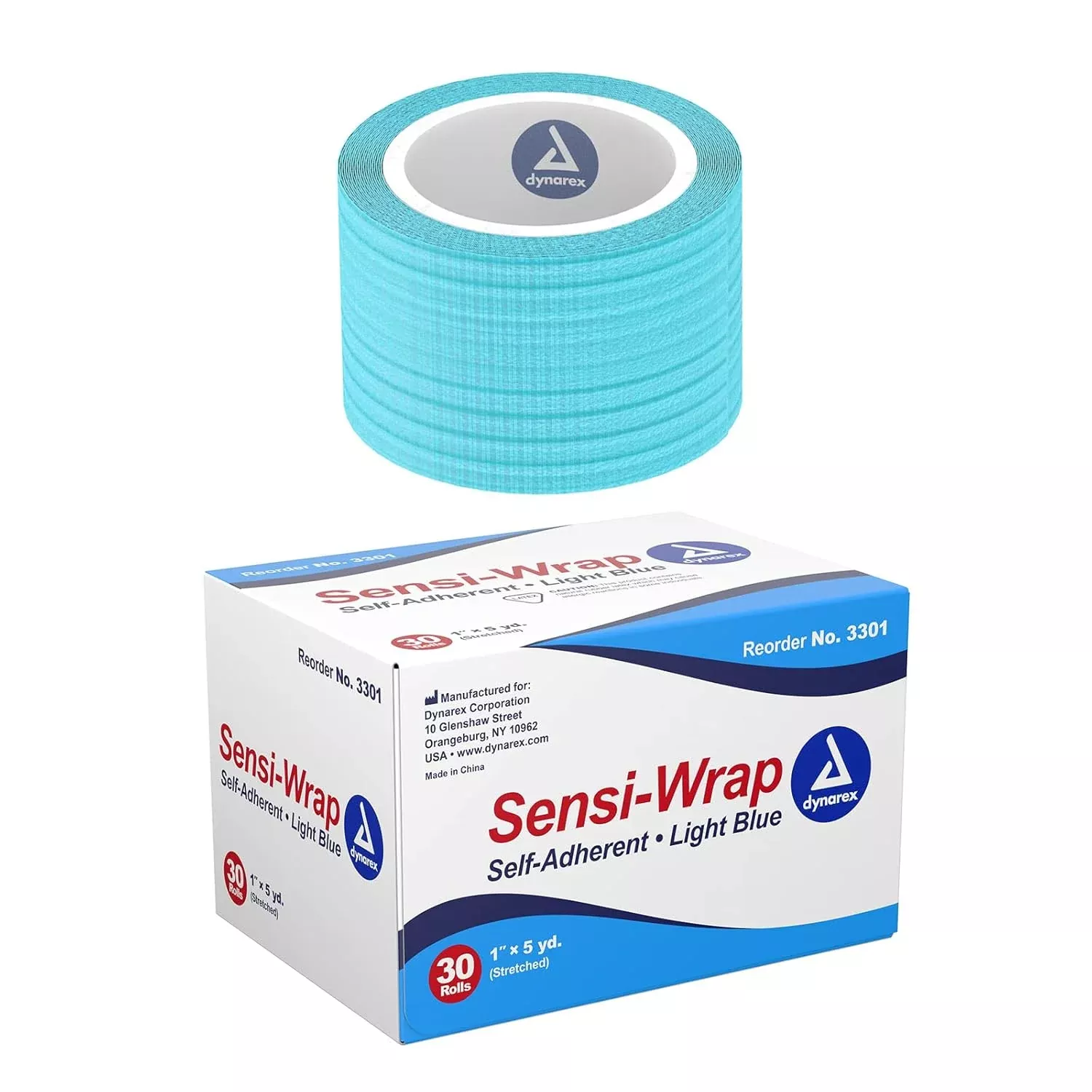 Dynarex Sensi Wrap, Self-Adherent, Light Blue