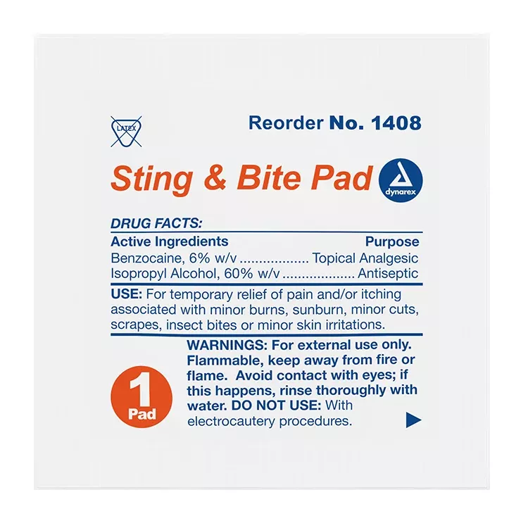 Dynarex Sting & Bite Pad, 3000ea/cs (3000 Count)