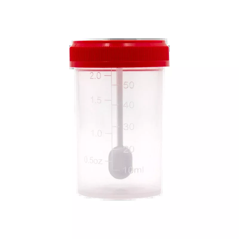Dynarex Stool Specimen Container with Spoon, 60mL (400 Count)