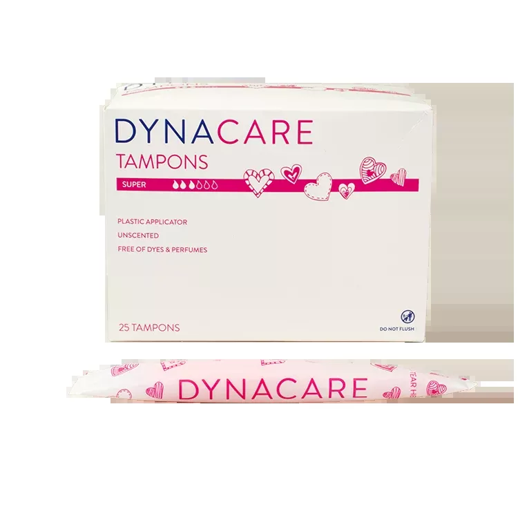 Dynarex Super Tampons Plastic Applicator, 9-12gr absorbency, 25ea/bx, 9bxs/case (225 Count)