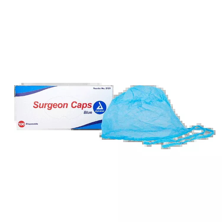 Dynarex Surgeon Cap O.R., Blue - 100ea/bx, 5bxs/case (500 Count)