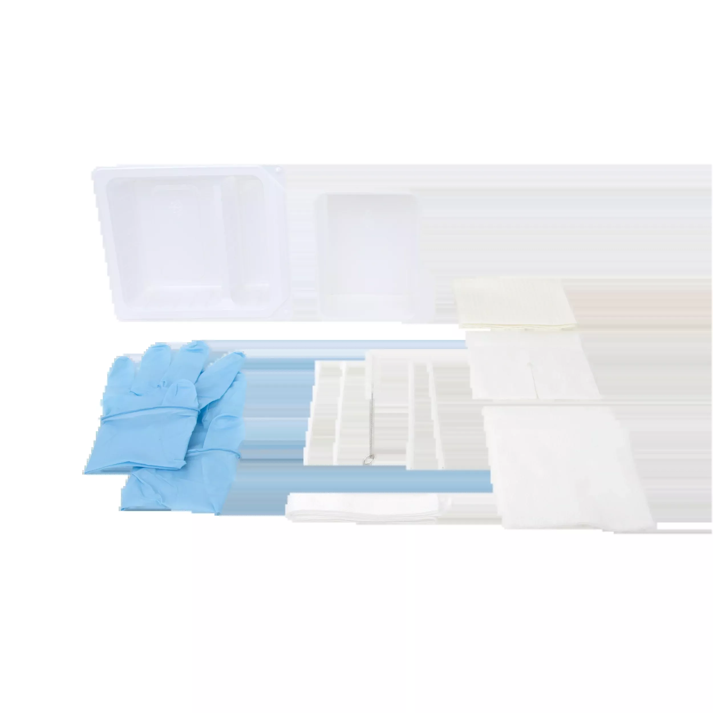 Dynarex Tracheostomy Care Kit - Two Compartment Tray with Nitrile Gloves (20 Count)