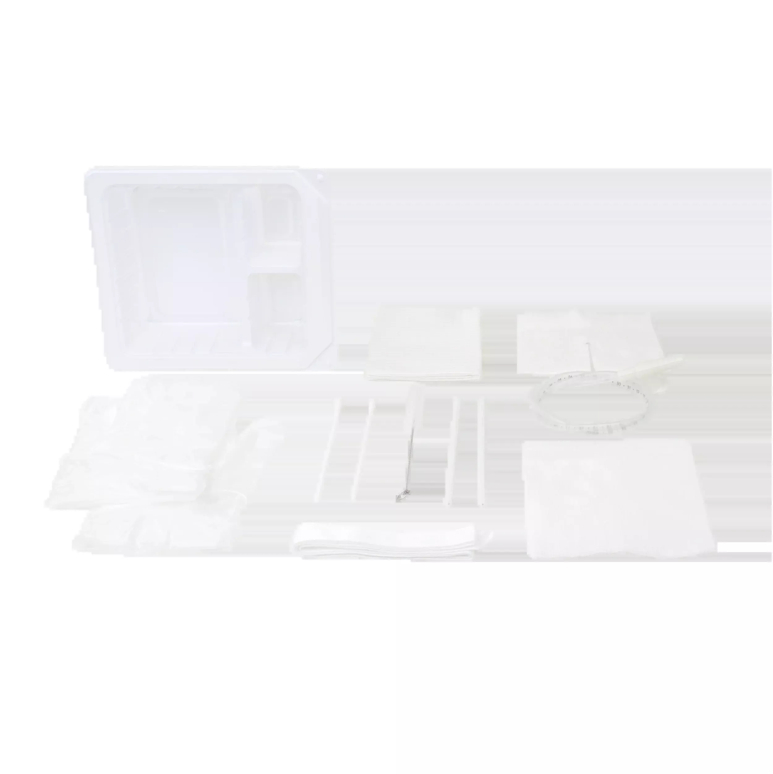 Dynarex Tracheostomy Care Kit - Two Compartment Tray with Vinyl Gloves and 14FR Catheter (20 Count)