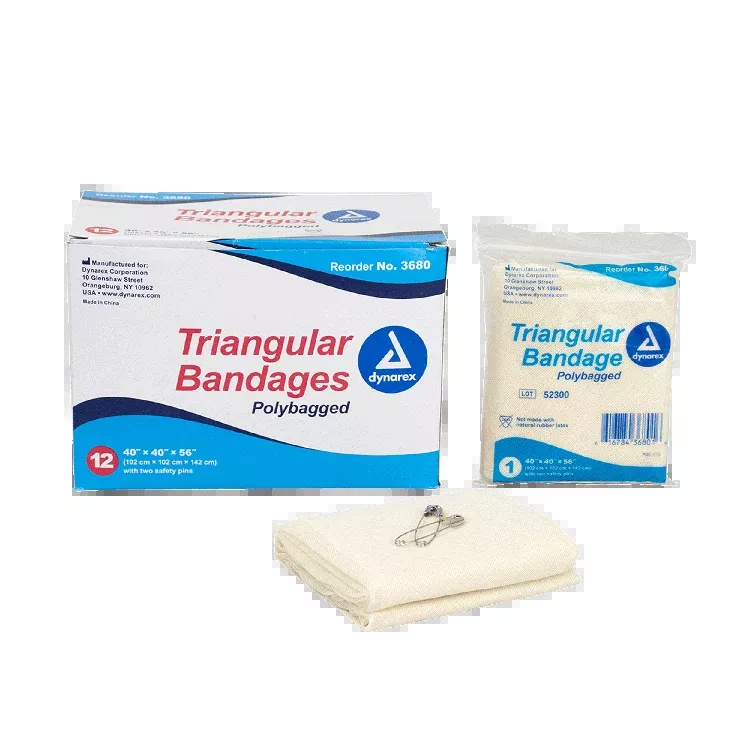 Dynarex Triangular Bandages, 40" x 40" x 56", 12/bx