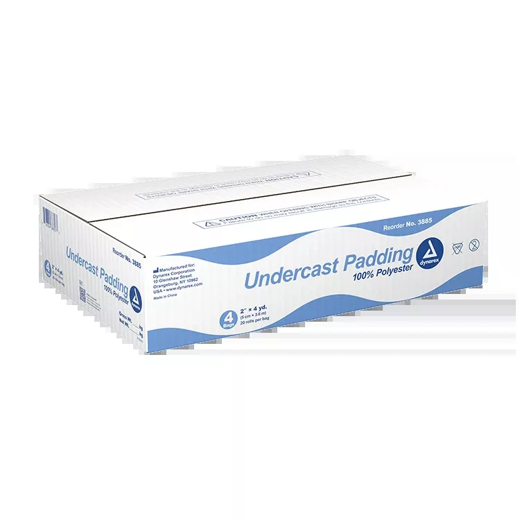 Dynarex Undercast Padding, 2" x 4 yd, 100% Polyester - 20ea/bx, 4bxs/cs (80 Count)