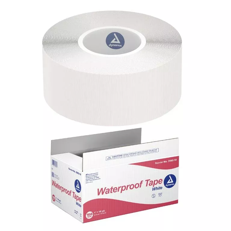 Dynarex Waterproof Adhesive Tape, 1" x 10ydsBulk - 168ea/cs (168 Count)