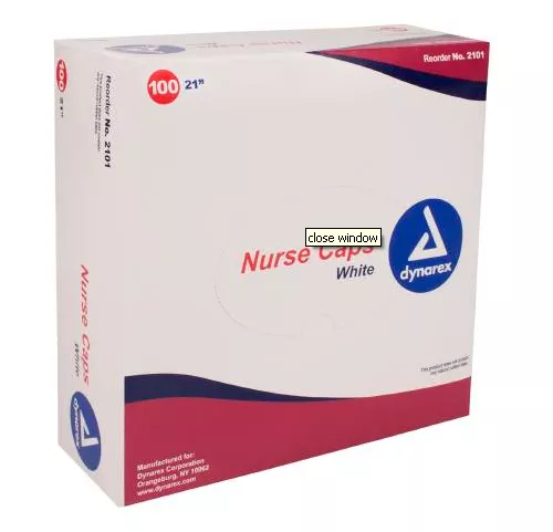 Dynarex White Nurse Hat