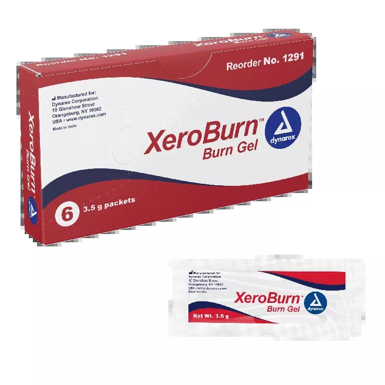 Dynarex XeroBurn Burn Gel, 3.5 g Packet, 6ea/case, 100bxs/case (600 Count)