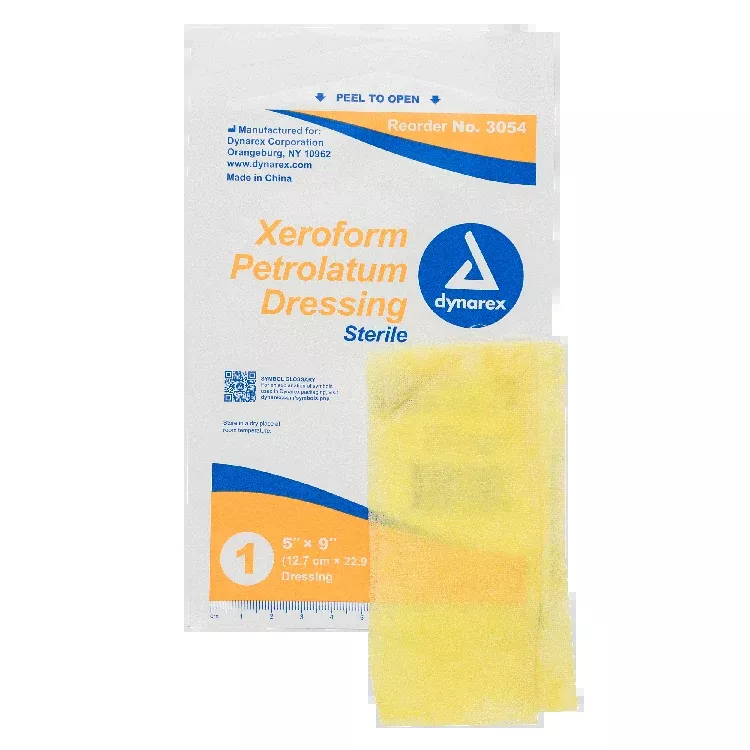 Dynarex Xeroform Gauze Dressing, 5" x 9", 50ea/bx 4bxs/cs (200 Count)