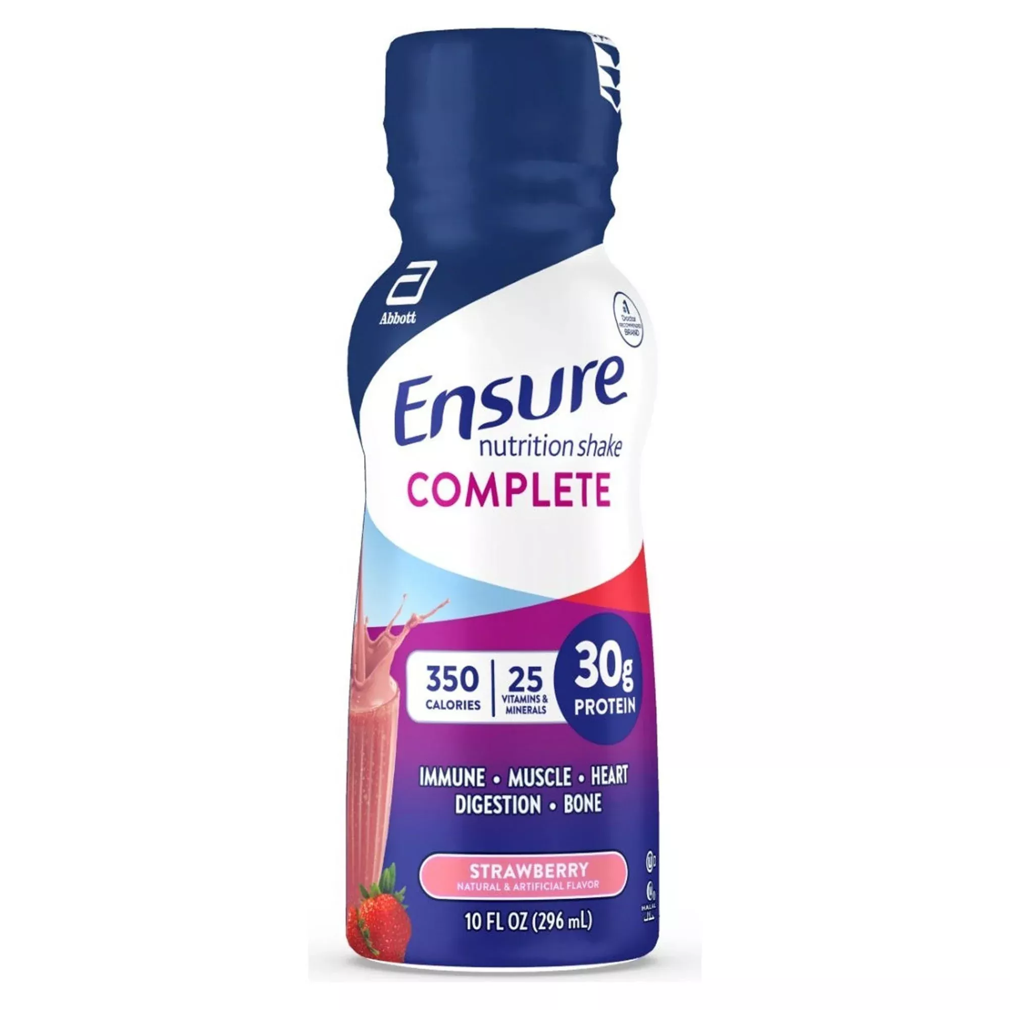Ensure Complete Nutrition Shake, Strawberry, 10-ounce bottle