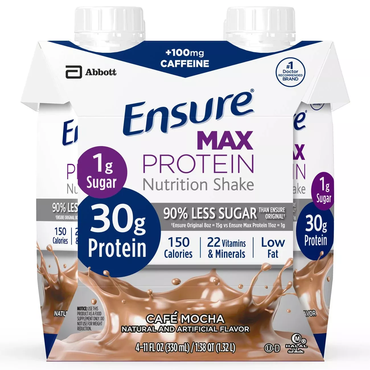 Ensure Max Café Mocha Protein Nutrition Shake, 11-ounce carton