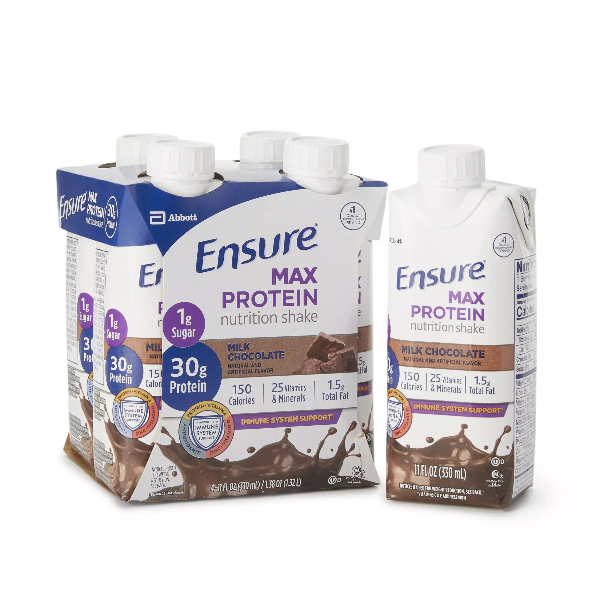 Ensure Max Protein Nutrition Shake, Chocolate, 11-ounce carton