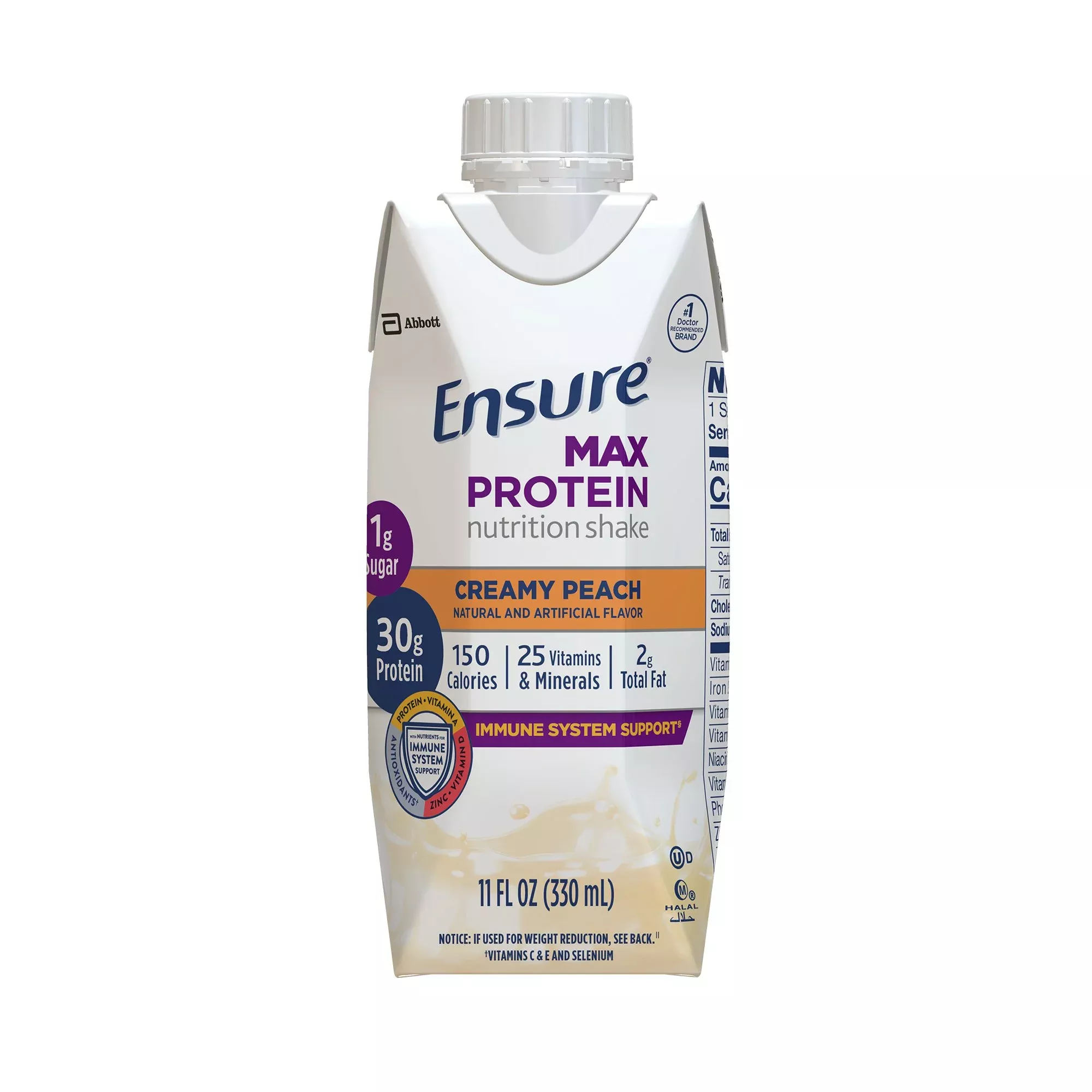 Ensure Max Protein Nutrition Shake, Peach, 11-ounce carton