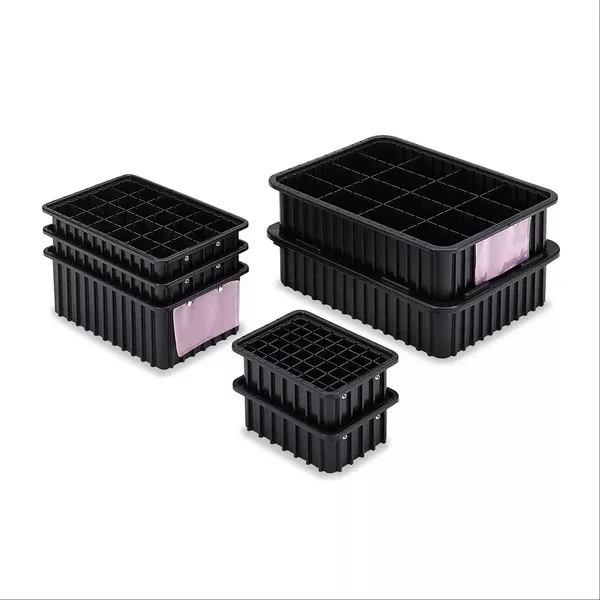 ESD Dividable Storage Boxes 10.9"W x 16.5"L x 2.5"H ,1 Each