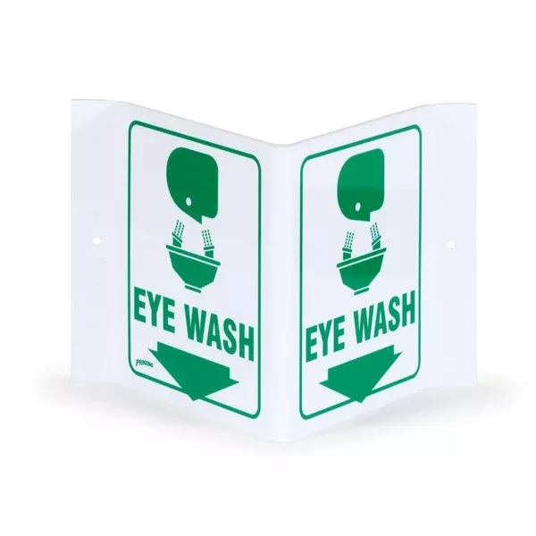 "Eye Wash" V Shape Location Sign "Eye Wash" Sign ,1 Each