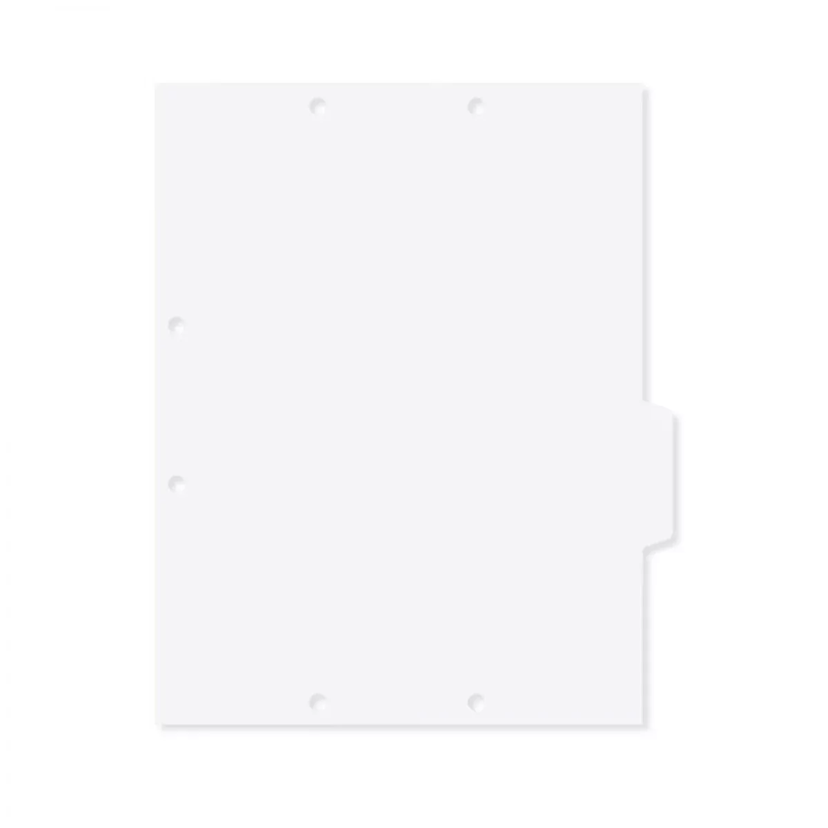 Filepro Chart Divider Side Tab Position #1 Or #4 1/4 Cut Blank|Mylar Reinforced Tab Clear 100# White 8-1/2"X11" - 300 Per Box