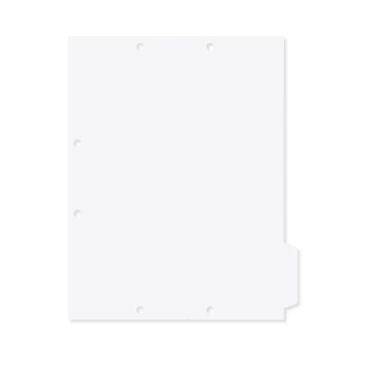 Filepro Chart Divider Side Tab Position #2 Or #3 1/4 Cut Blank|Mylar Reinforced Tab Clear 100# White 8-1/2"X11" - 300 Per Box