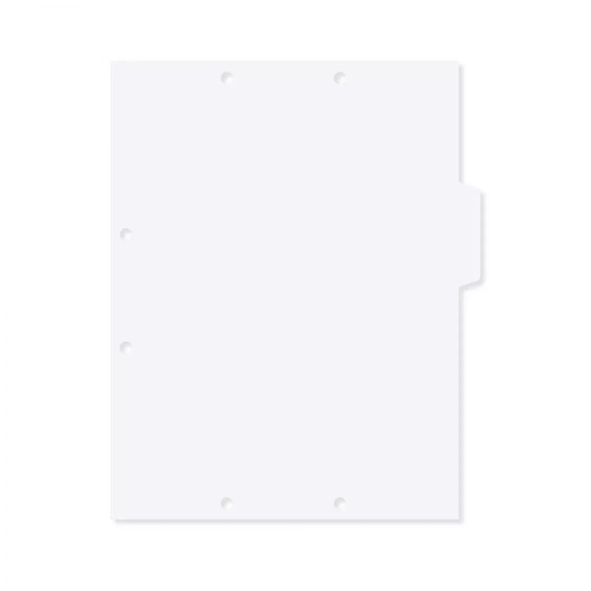 Filepro Chart Divider Side Tab Position #2 Or #3 1/4 Cut Blank|Paper Tab White 100# White 8-1/2"X11" - 300 Per Box