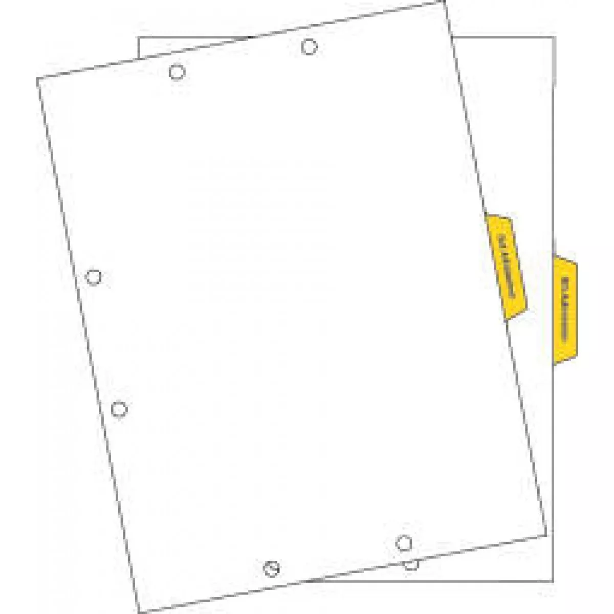 Filepro Chart Divider Side Tab Position #3 3Rd Admission/8Th Admission" 1/5 Cut Mylar Reinforced Tab Yellow 32# White Ledger 8-1/2"X11" - 300 Per Box