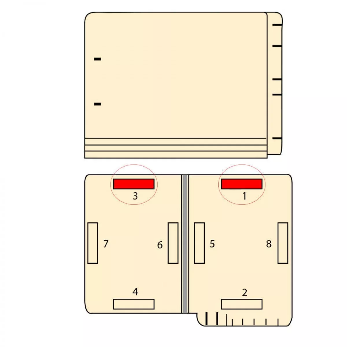 Filepro End Tab Folder Fastener # 1&3 14Pt Manila Flush Front 12-1/4"X9-1/2" 2Ply 250 Per Case