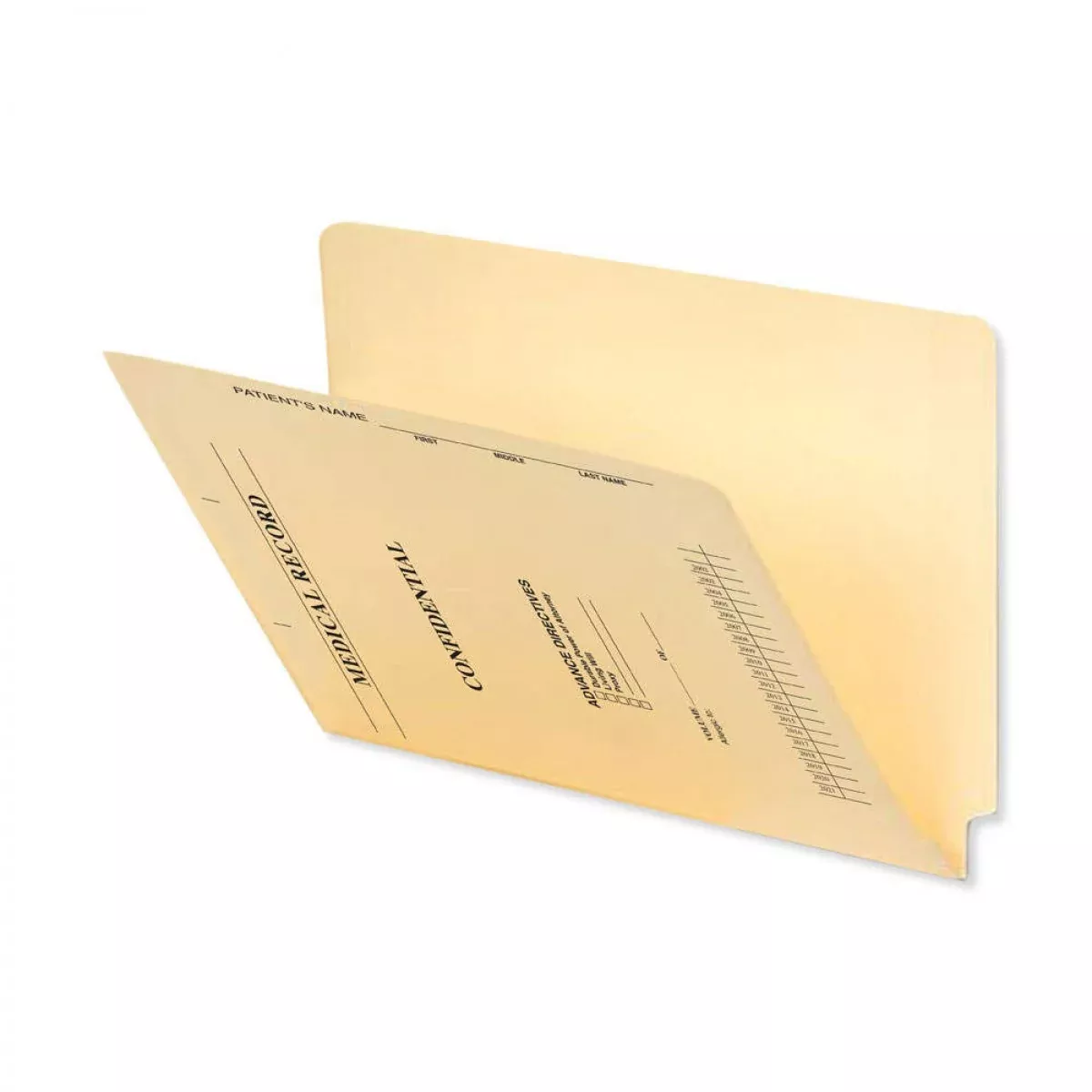 Filepro End Tab Folder Fastener # 3&5 11Pt Manila Printed Flush Front 12-1/4"X9-1/2" 2Ply 250 Per Case