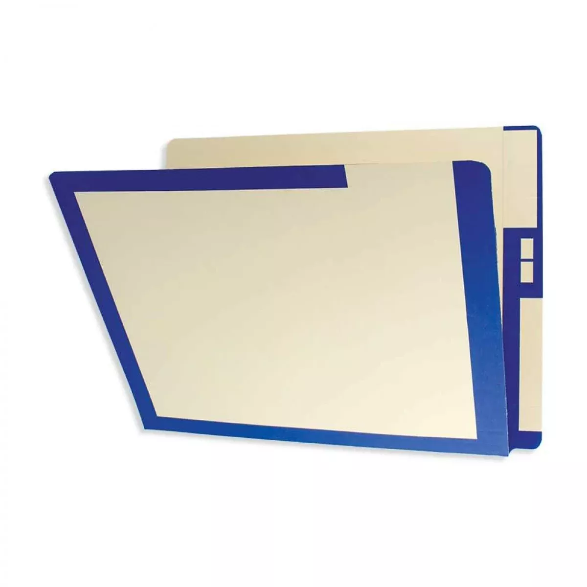 Filepro End Tab Folder Fastener # 3&5 14Pt Manila Blue Border Flush Front 9-1/2"X12-1/4" 2Ply 250 Per Case