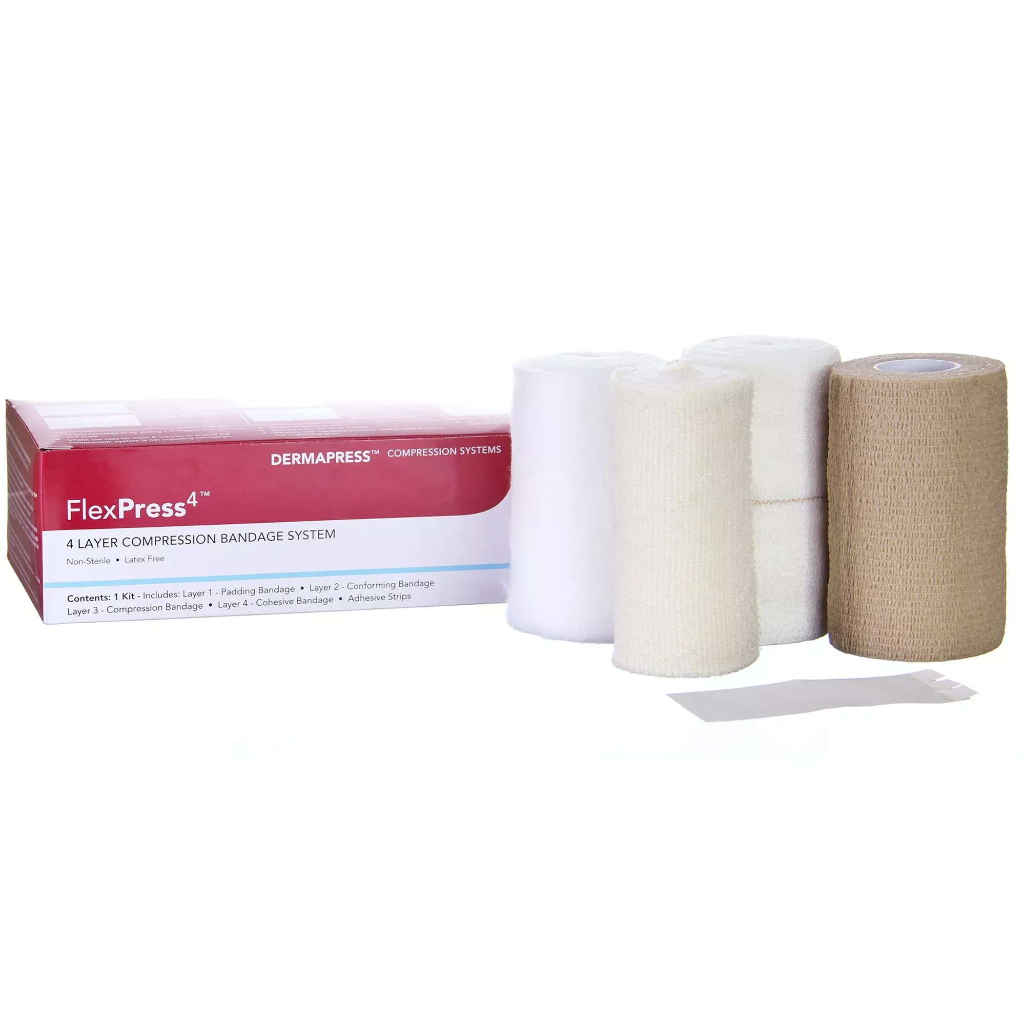 Flexpress4 Self Adherent / Tape Closure 4 Layer Compression Bandage System