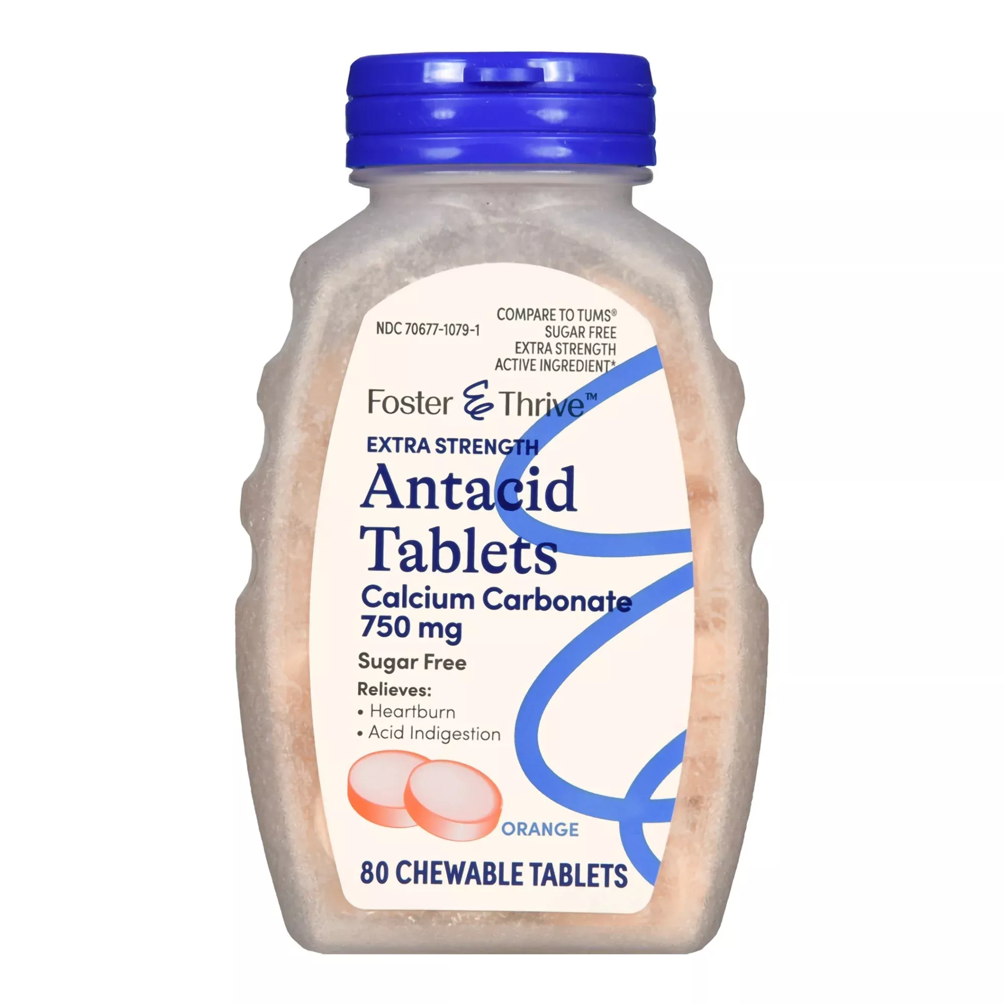 Foster & Thrive™ Extra Strength Antacid Calcium Carbonate Chewable Tablet Orange