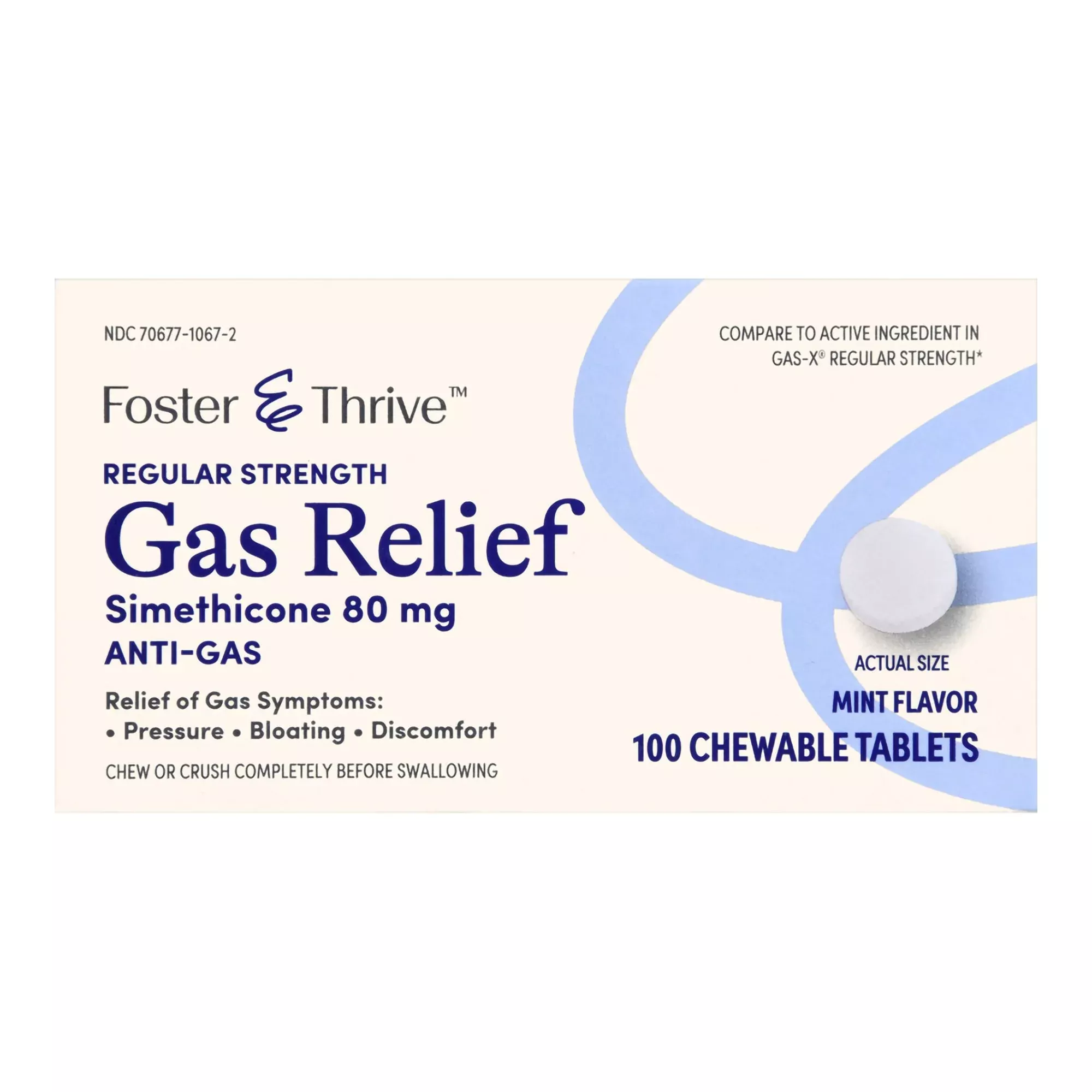 Foster & Thrive™ Gas Relief 80 mg Simethicone Chewable Tablets, Mint Flavor