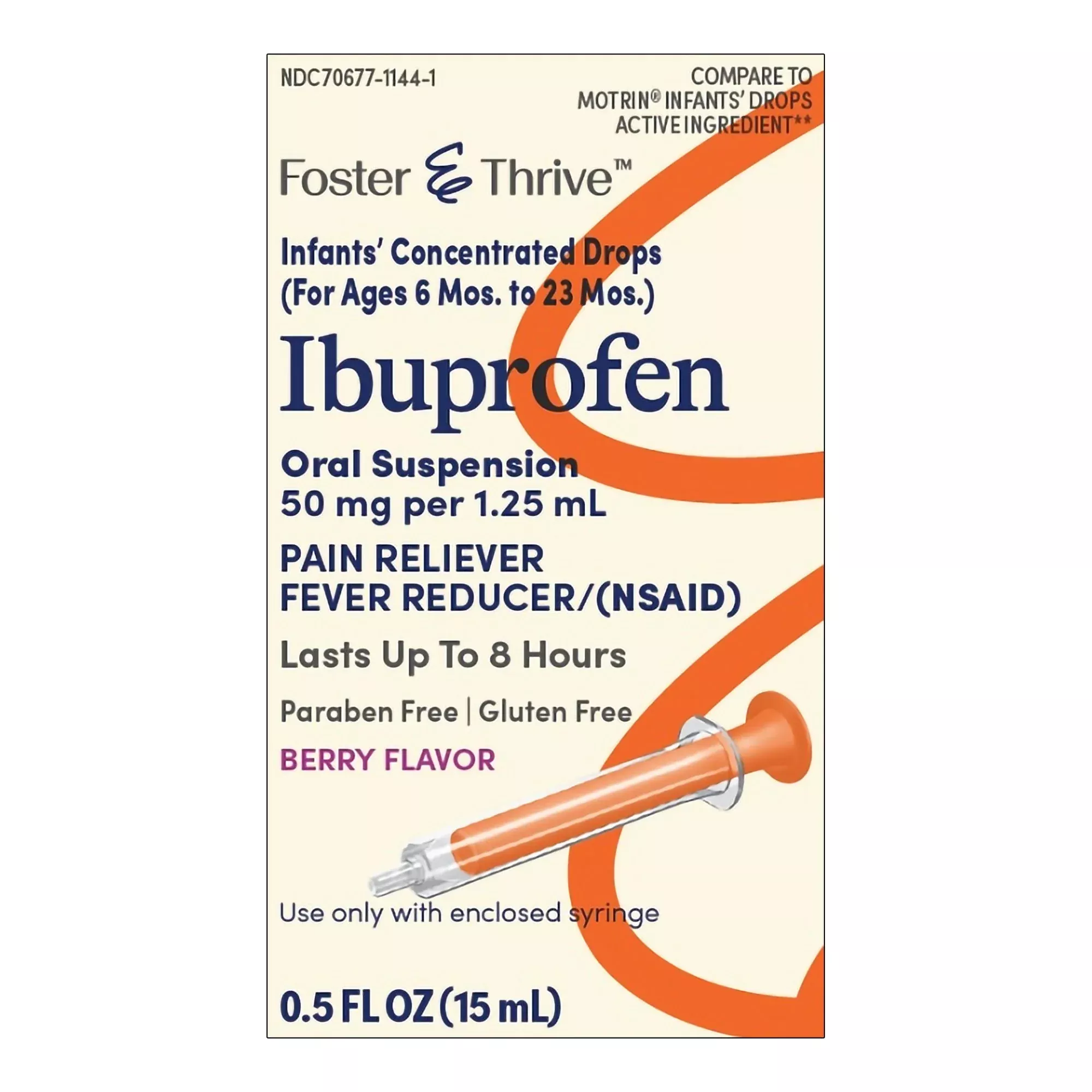 Foster & Thrive™ Ibuprofen 50 mg Per 1.25 mL Infants' Concentrated Drops Berry