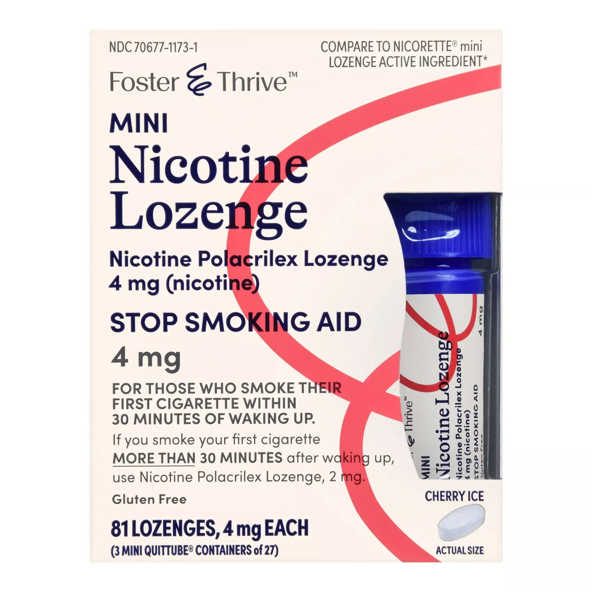 Foster & Thrive™ Mini Nicotine Polacrilex Lozenges 4 mg (Nicotine) Cherry Ice