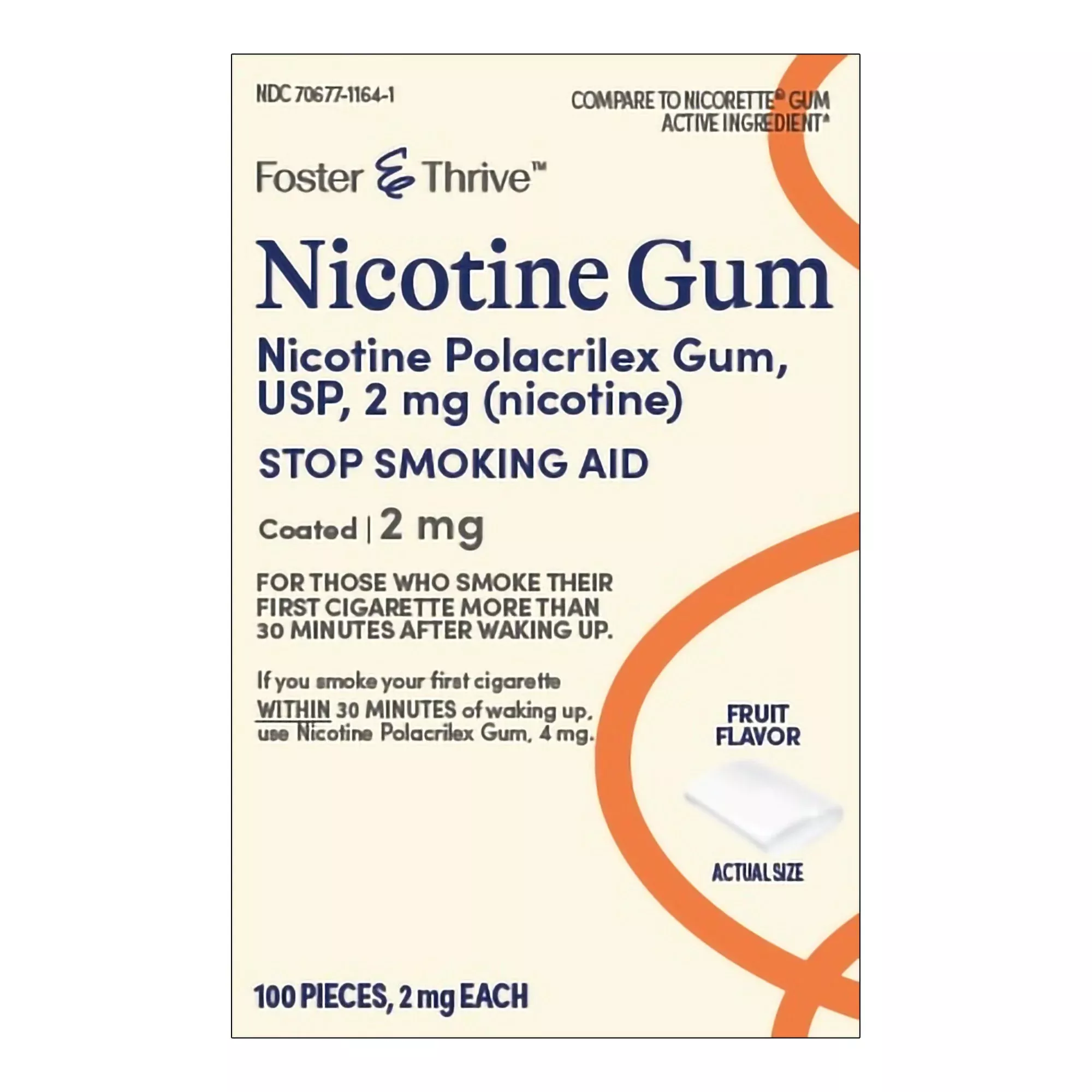 Foster & Thrive™ Nicotine Polacrilex 2 mg (Nicotine) Gum, Fruit Flavor