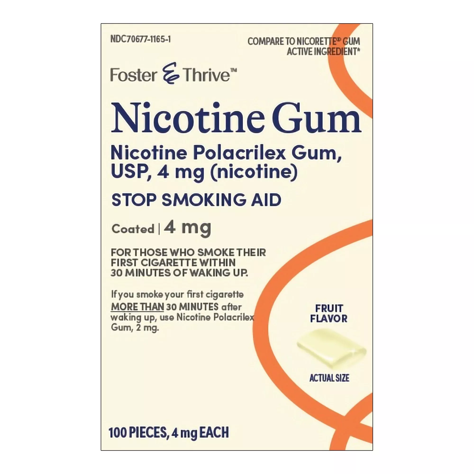 Foster & Thrive™ Nicotine Polacrilex 4 mg (Nicotine) Gum, Fruit Flavor