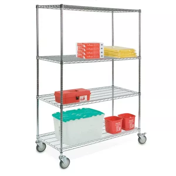 Four-Shelf Wire Shelving Carts 18"W x 36"L x 60"H ,1 Each