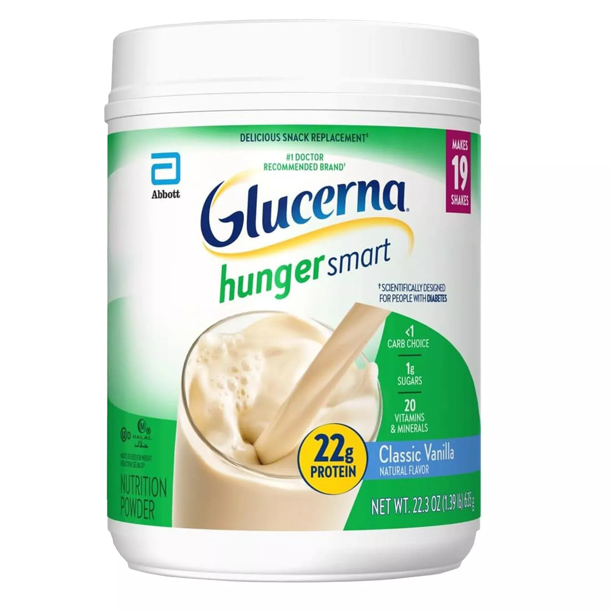 Glucerna Hunger Smart Snack Replacement, Vanilla, 22.3-ounce canister