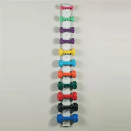 Gray Laminate Wall Mount Dumbbell Rack Gray Laminate Wall Mount Dumbbell Rack • 3"W x 55"H ,1 Each