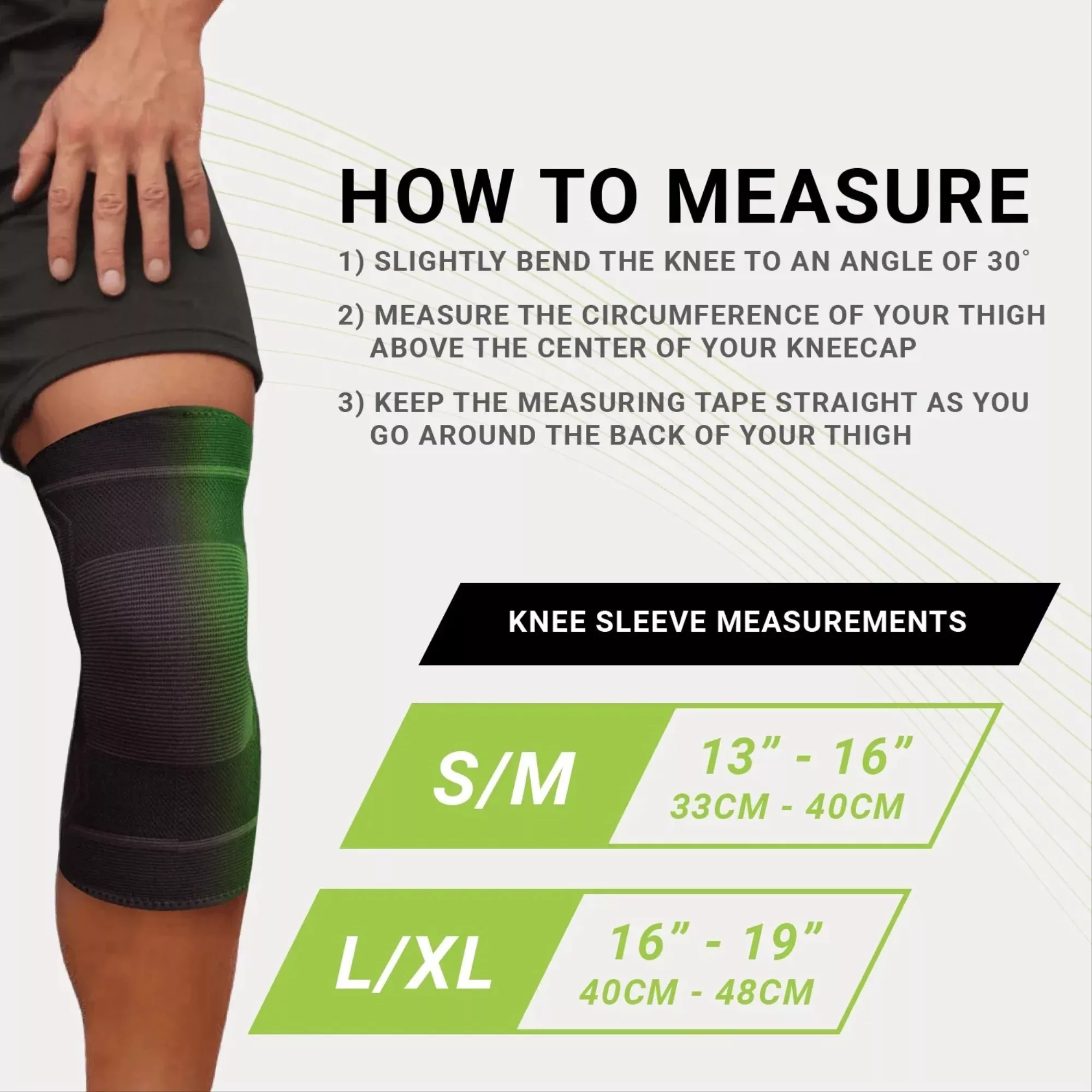 Green Drop™ Infused Compression Sleeve Knee Support, Small/Medium