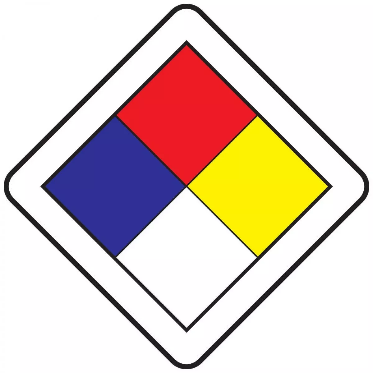 Hazard Label (Paper, Permanent) 7/8" X 7/8" White - 800 Labels Per Roll