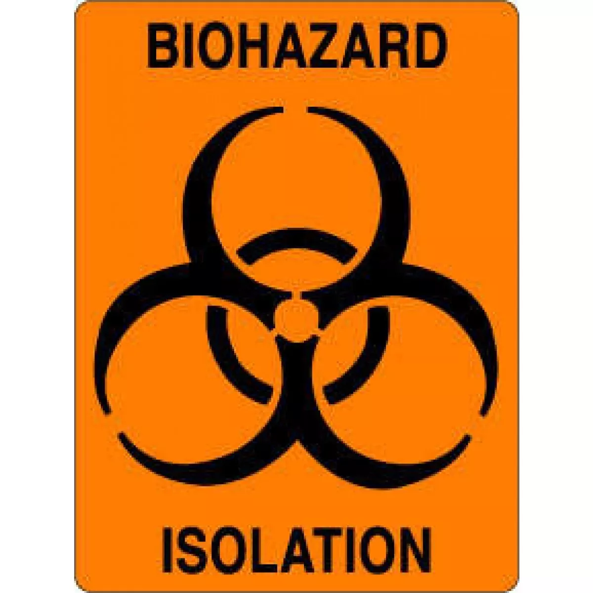 Hazard Label (Paper, Permanent) Biohazard Isolation 3" X 4" Fluorescent Orange - 500 Labels Per Roll
