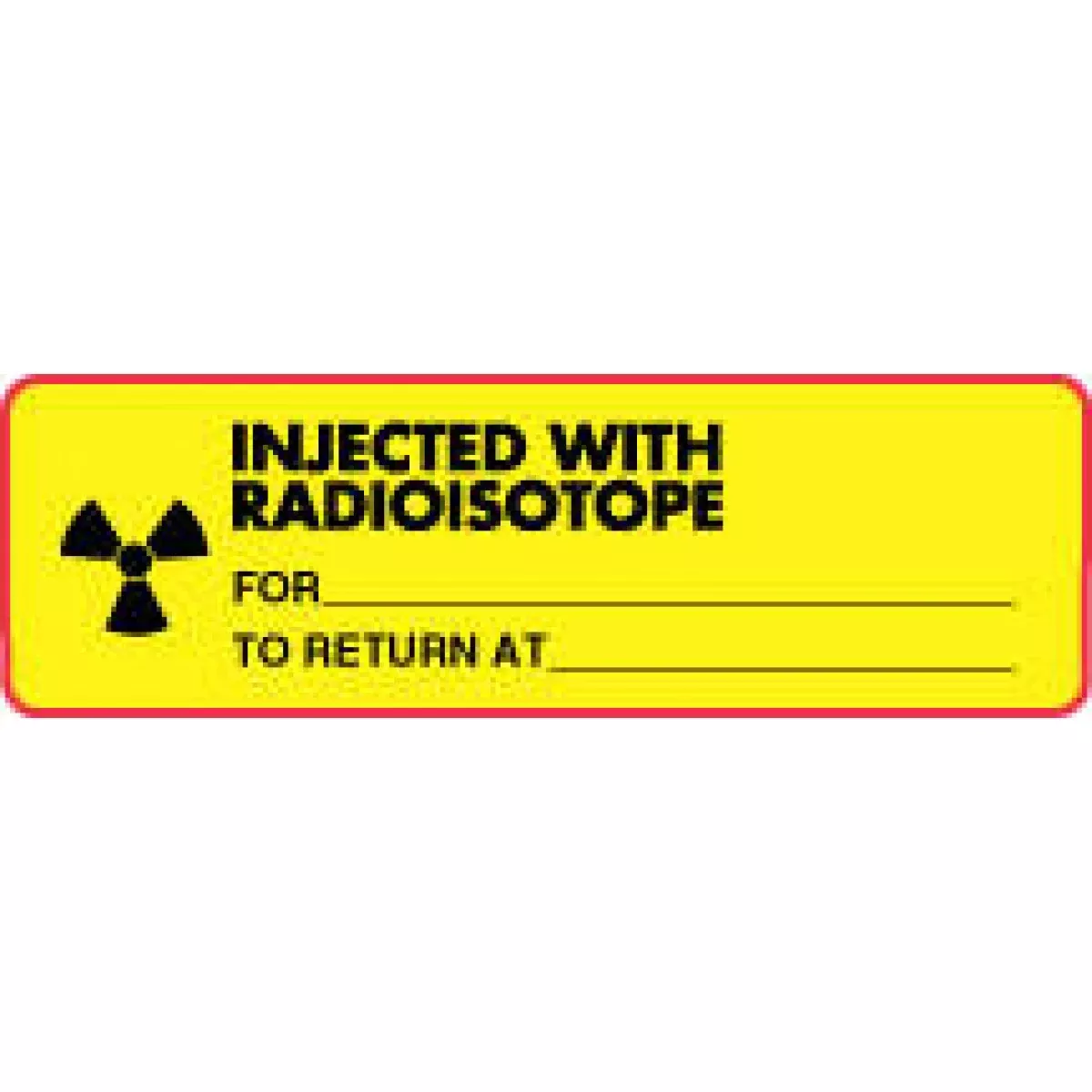 Hazard Label (Paper, Permanent) Injected With 2 7/8" X 7/8" Yellow - 1000 Labels Per Roll