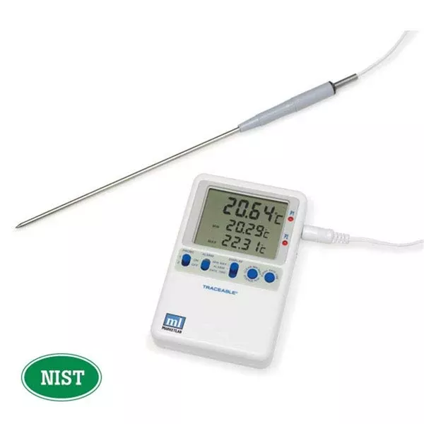Hi-Accuracy Dual Thermometer One Stainless-Steel Probe ,1 Each