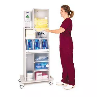 Insight Ergo Mobile Isolation Station Insight Premium Ergo Mobile PPE Station • 27"W x 18.5"D x 64.25"H ,1 Each