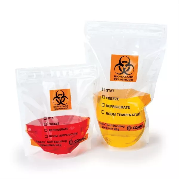 Inspex Self-Standing Specimen Bag 6"W x 6"H ,1000 / pk