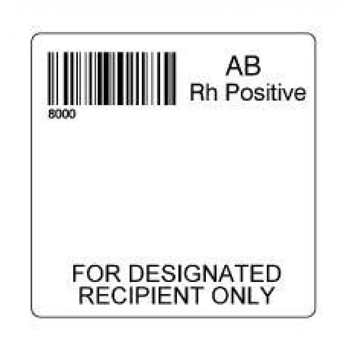 Isbt 128 Label (Synthetic, Permanent) "Ab Rh Positive'' 2" X 2" White - 500 Per Roll