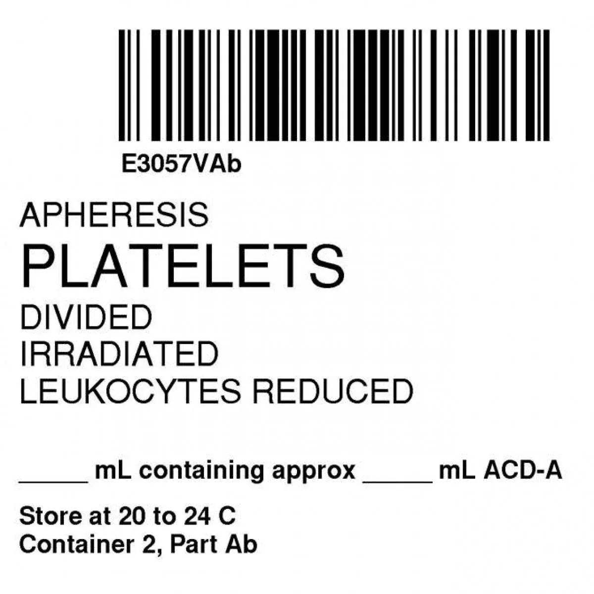 Isbt 128 Label (Synthetic, Permanent) "Apheresis Platelets Div'' 2" X 2" White - 500 Per Roll