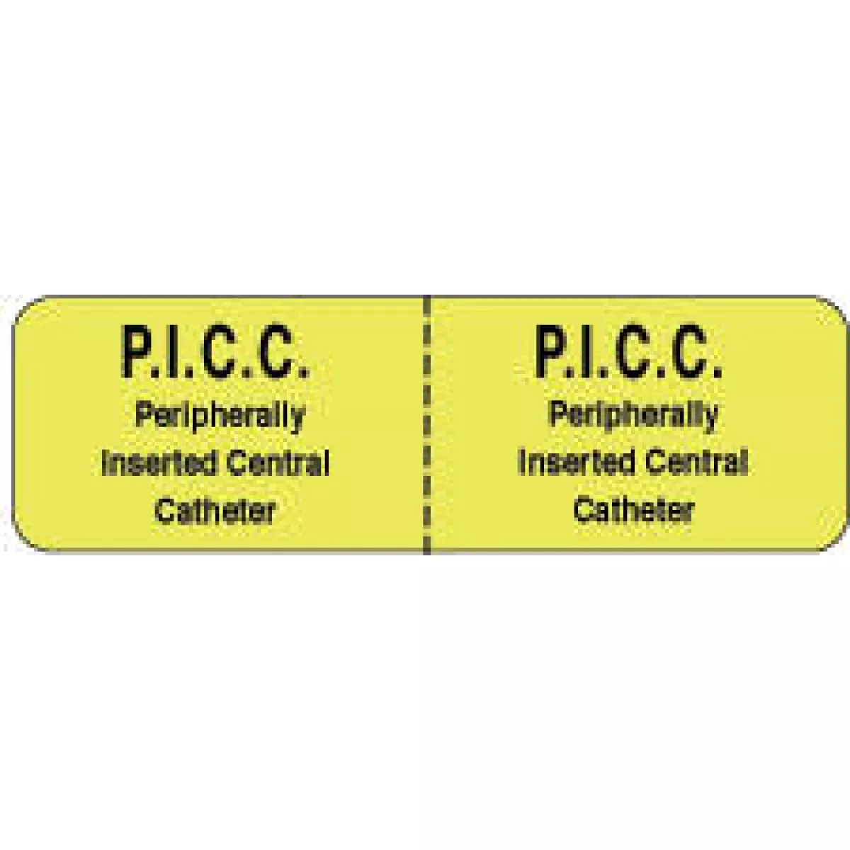Iv Label Wraparound Paper Permanent P.I.C.C. Peripherally 2 7/8" X 7/8" Fl. Yellow 1000 Per Roll
