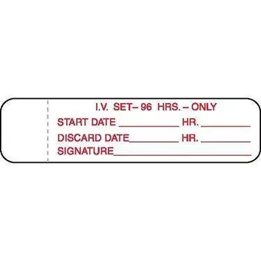 IV Tubing Labels - 96 Hrs 96 Hrs ,1000 / roll